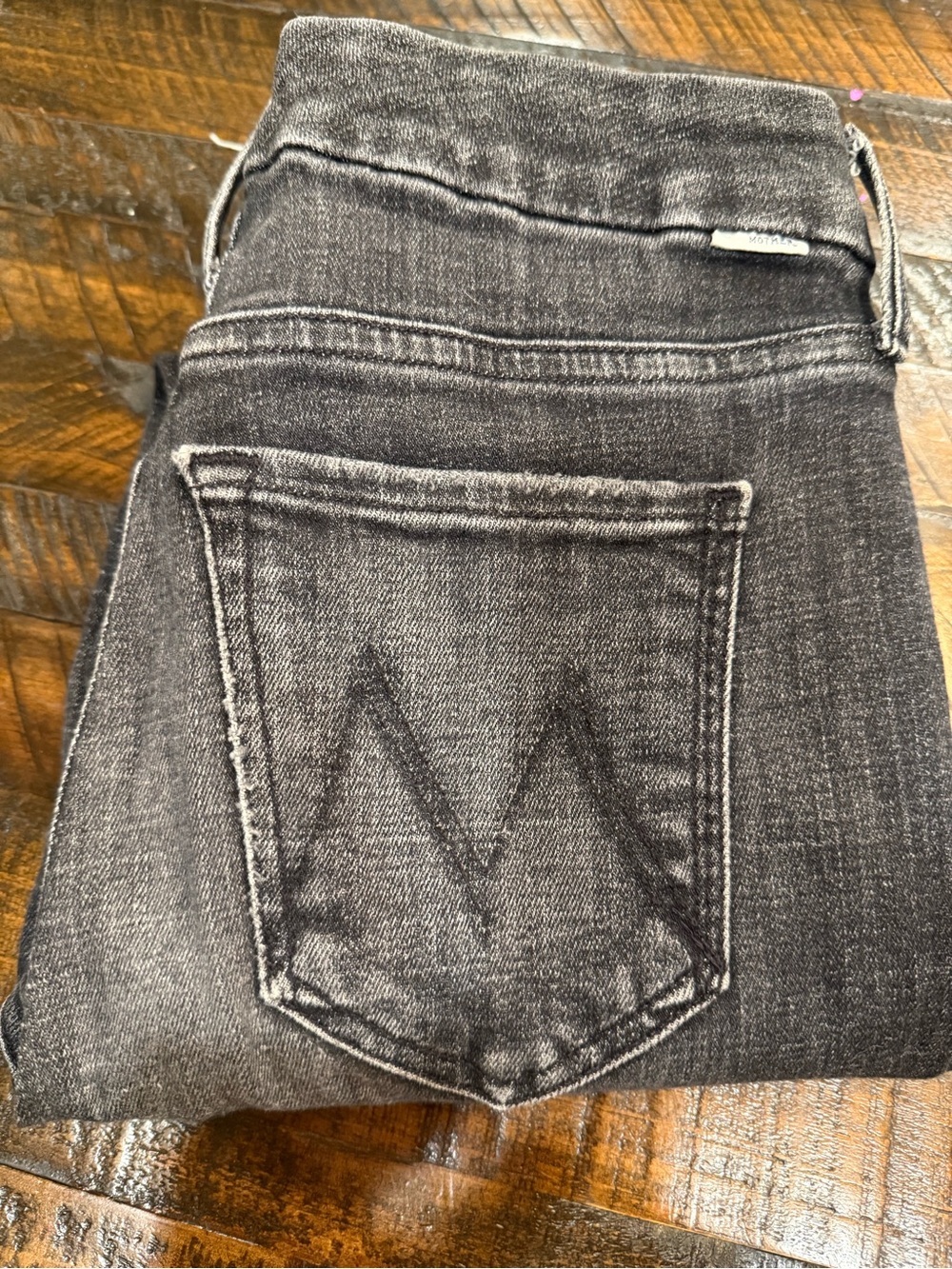 MOTHER Women's Black washed Skinny Jeans( M4)